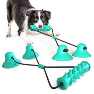Dog Interactive Suction Cup Push Toys Pet Molar Bite Toy Elastic Ropes Dog Tooth Cleaning Chewing Pet Puppy Dog Toys