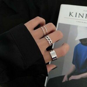 Fashion Silver Adjustable Rings 3pcs Set Women Accessories Ring Gift